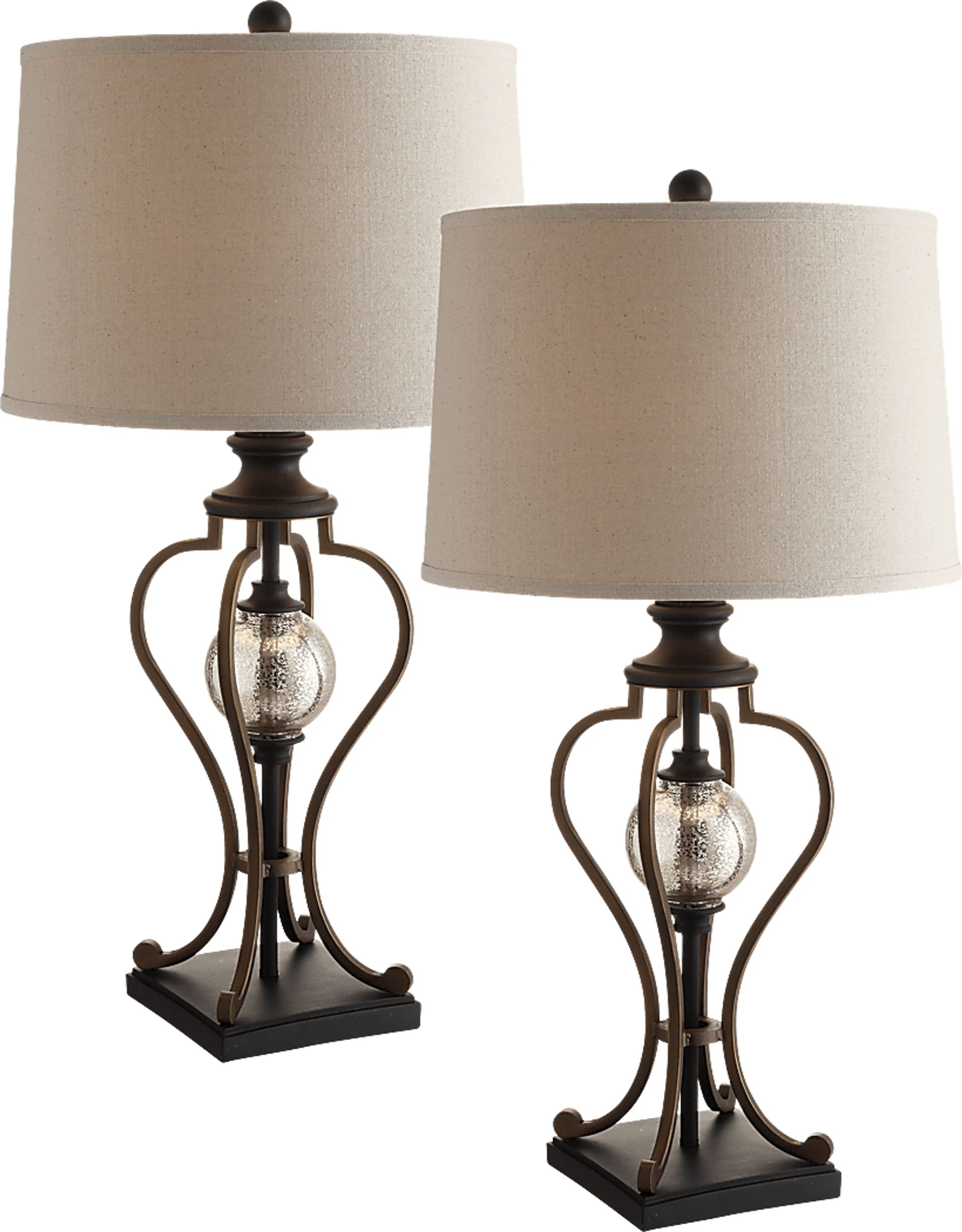 Hamilton Trace Bronze Table Lamps, Set of 2 - Image 1