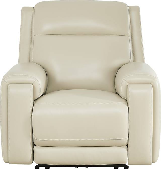 Hammond Park Beige Leather Triple Power Recliner - Thumbnail - Image 2