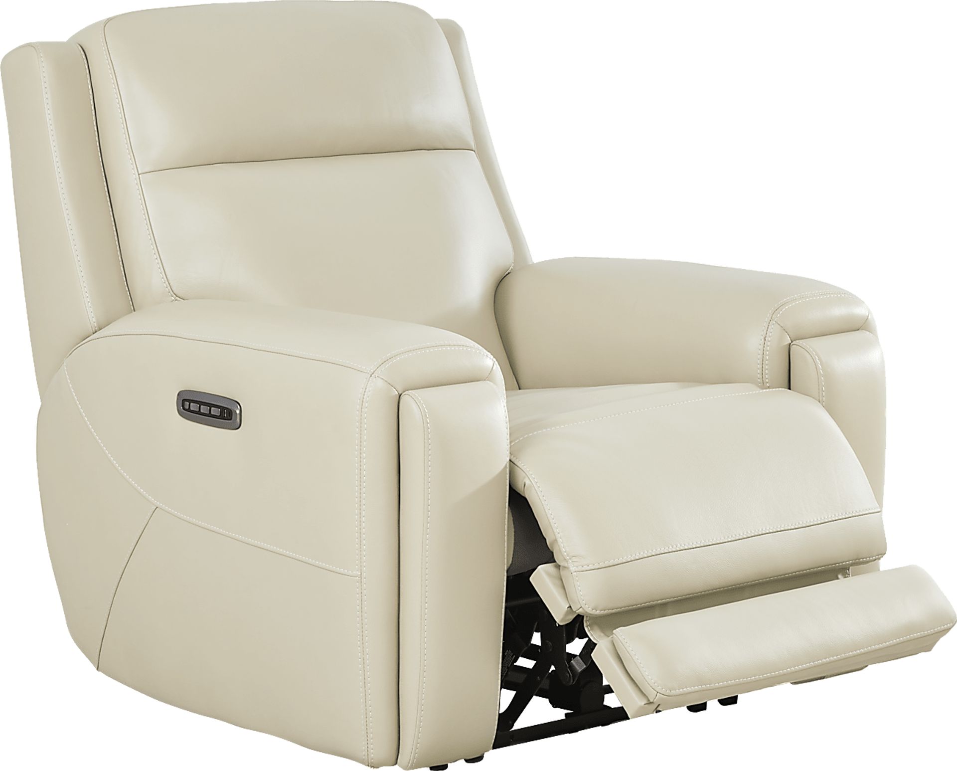 Hammond Park Beige Leather Triple Power Recliner - Image 1