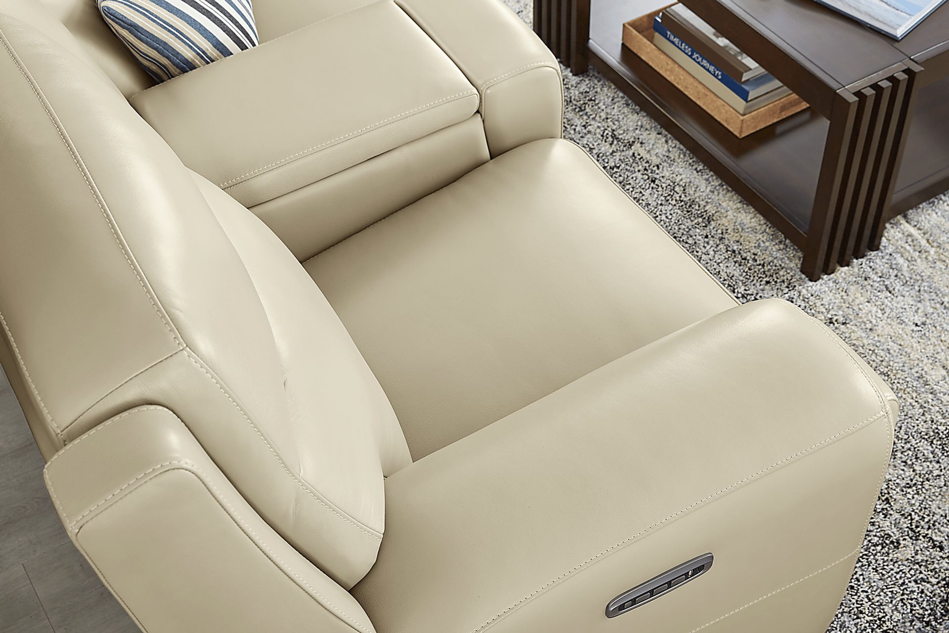 Hammond Park Beige Leather Triple Power Reclining Console Loveseat - Image 7