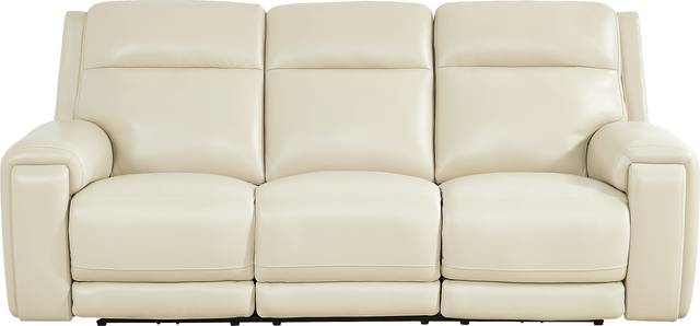 Hammond Park Beige Leather Triple Power Reclining Sofa - Thumbnail - Image 3