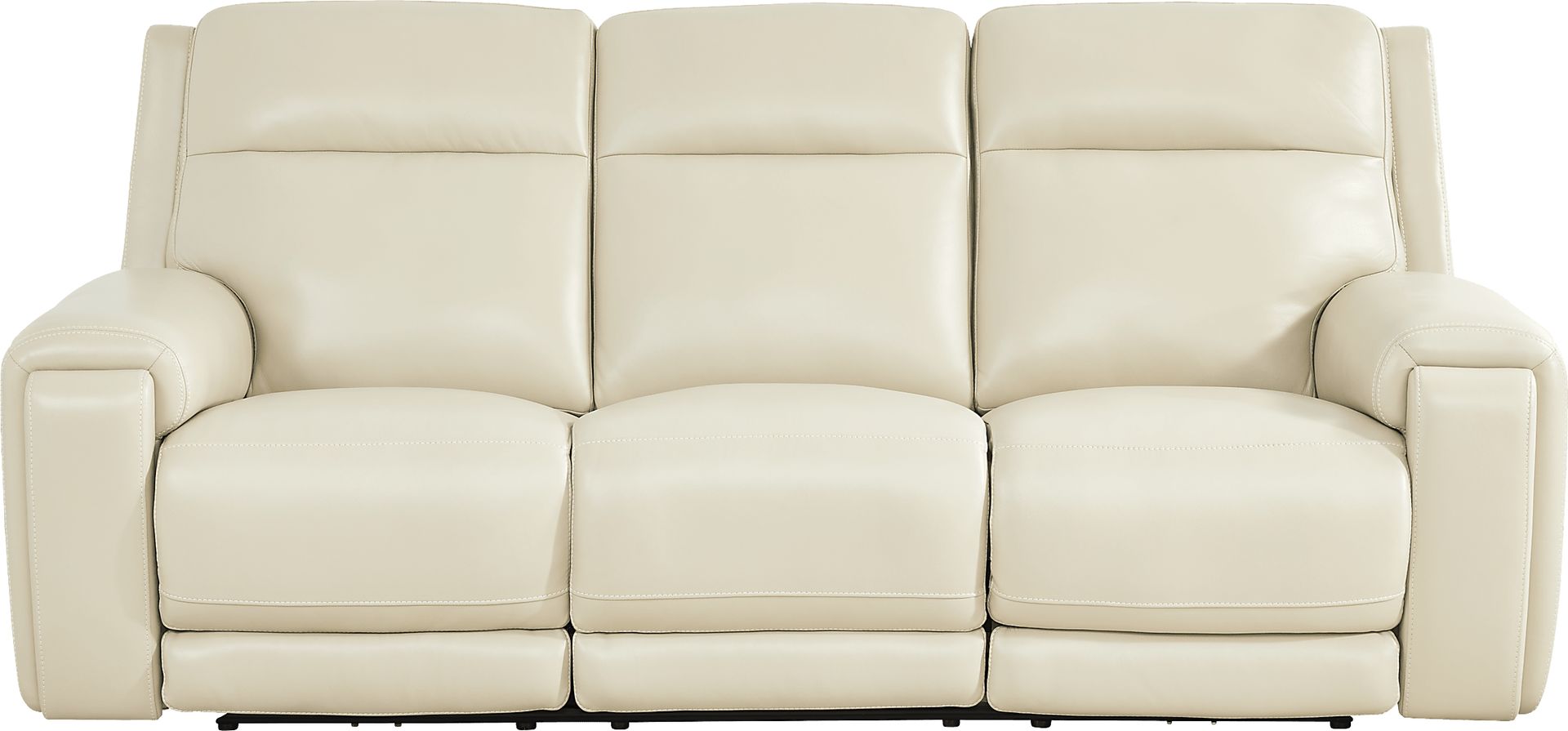 Hammond Park Beige Leather Triple Power Reclining Sofa - Image 3
