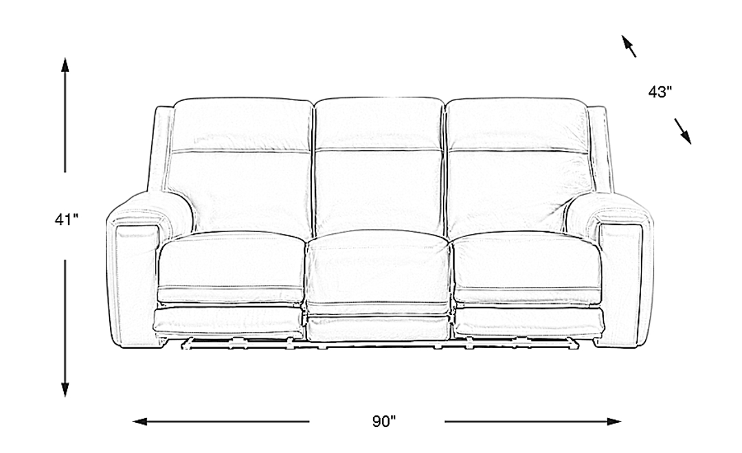 Hammond Park Leather Triple Power Reclining Sofa