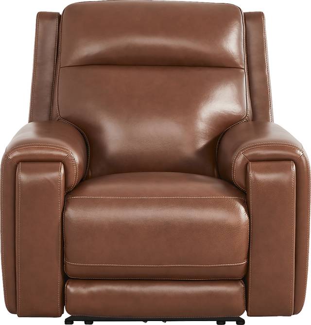 Hammond Park Brown Leather Triple Power Recliner - Thumbnail - Image 2