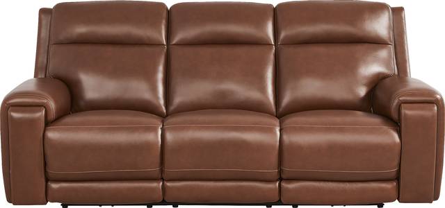 Hammond Park Brown Leather Triple Power Reclining Sofa - Thumbnail - Image 3