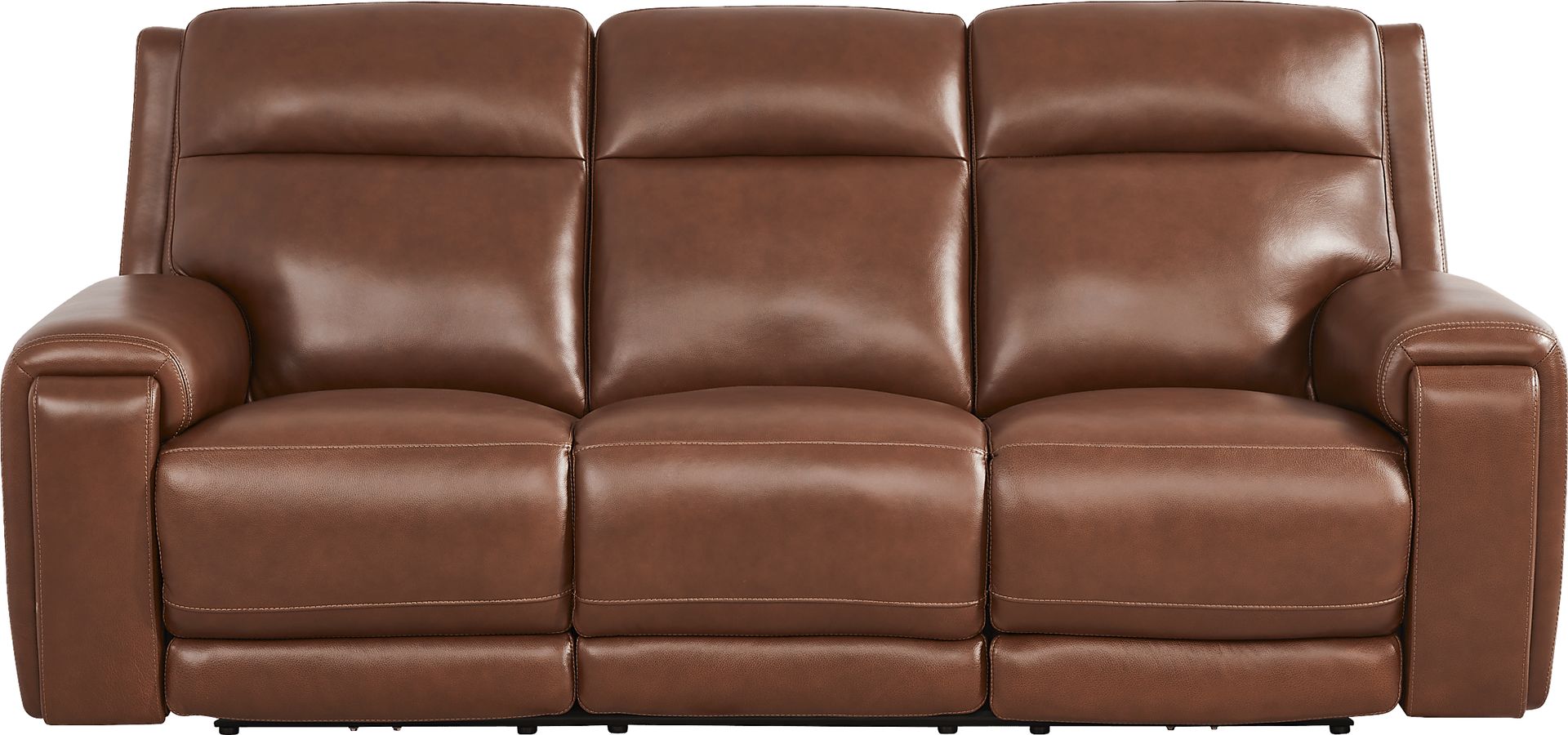 Hammond Park Brown Leather Triple Power Reclining Sofa - Image 3