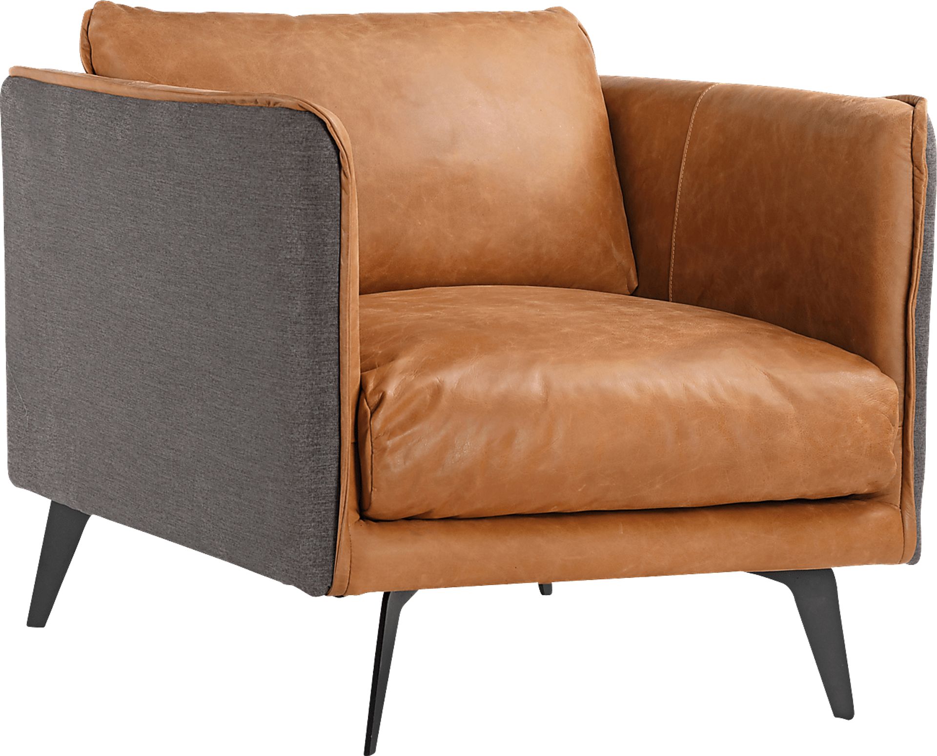 Hamor Orange Leather Accent Chair - Image 1