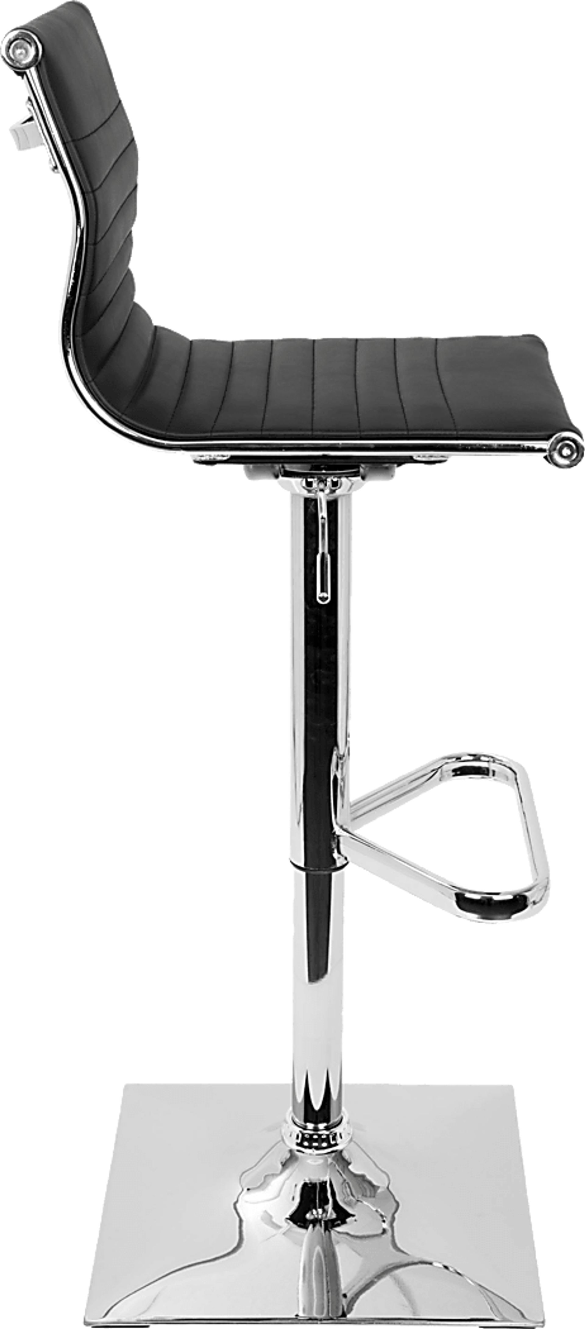Hampden Black Chrome Adjustable Swivel Barstool - Image 3