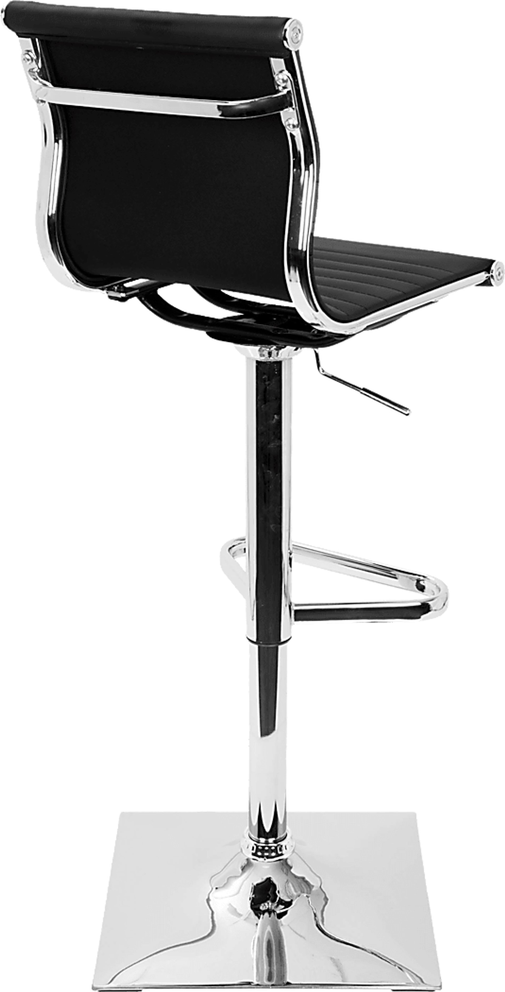Hampden Black Chrome Adjustable Swivel Barstool - Image 4
