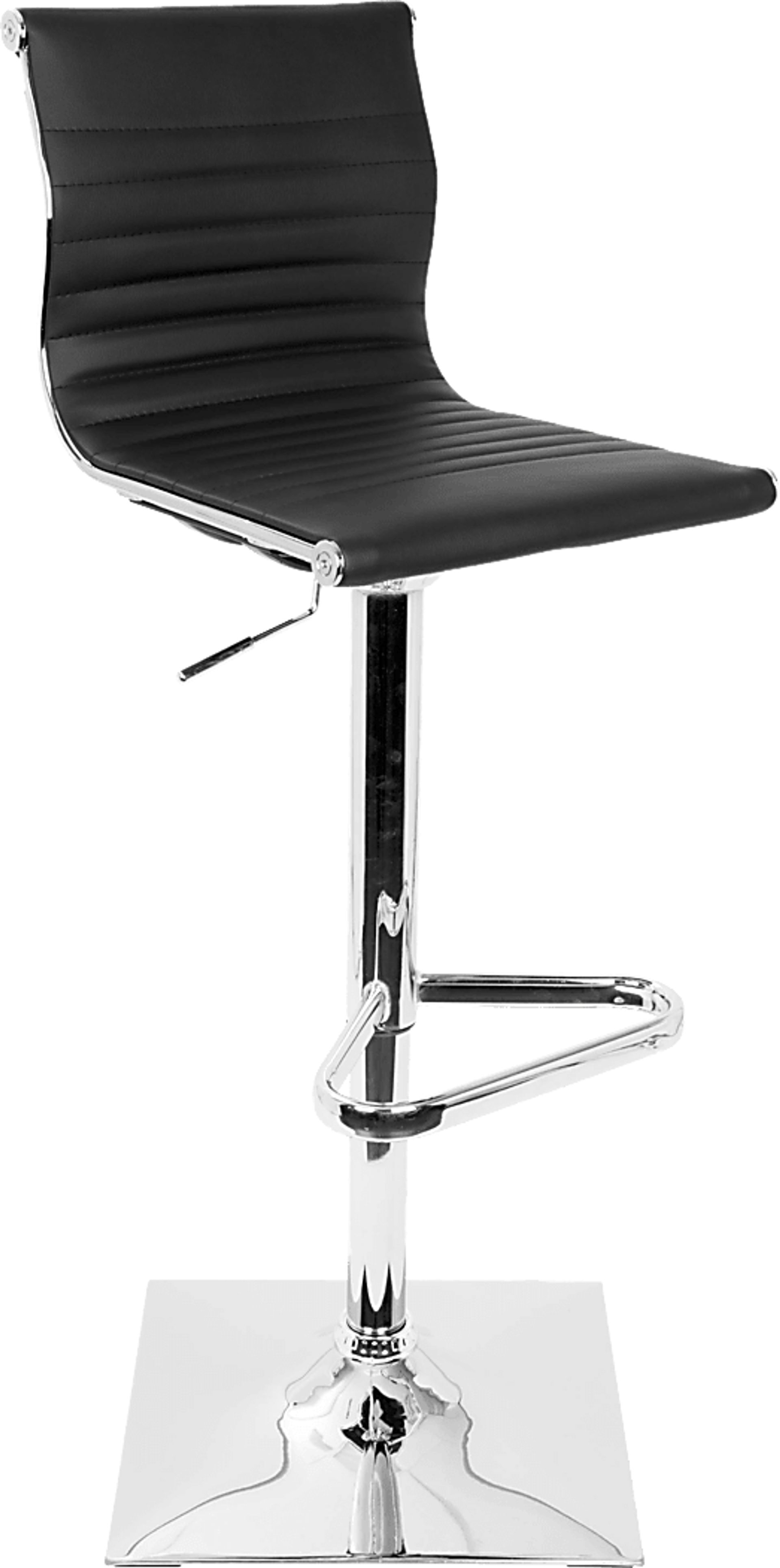 Hampden Black Chrome Adjustable Swivel Barstool - Image 1