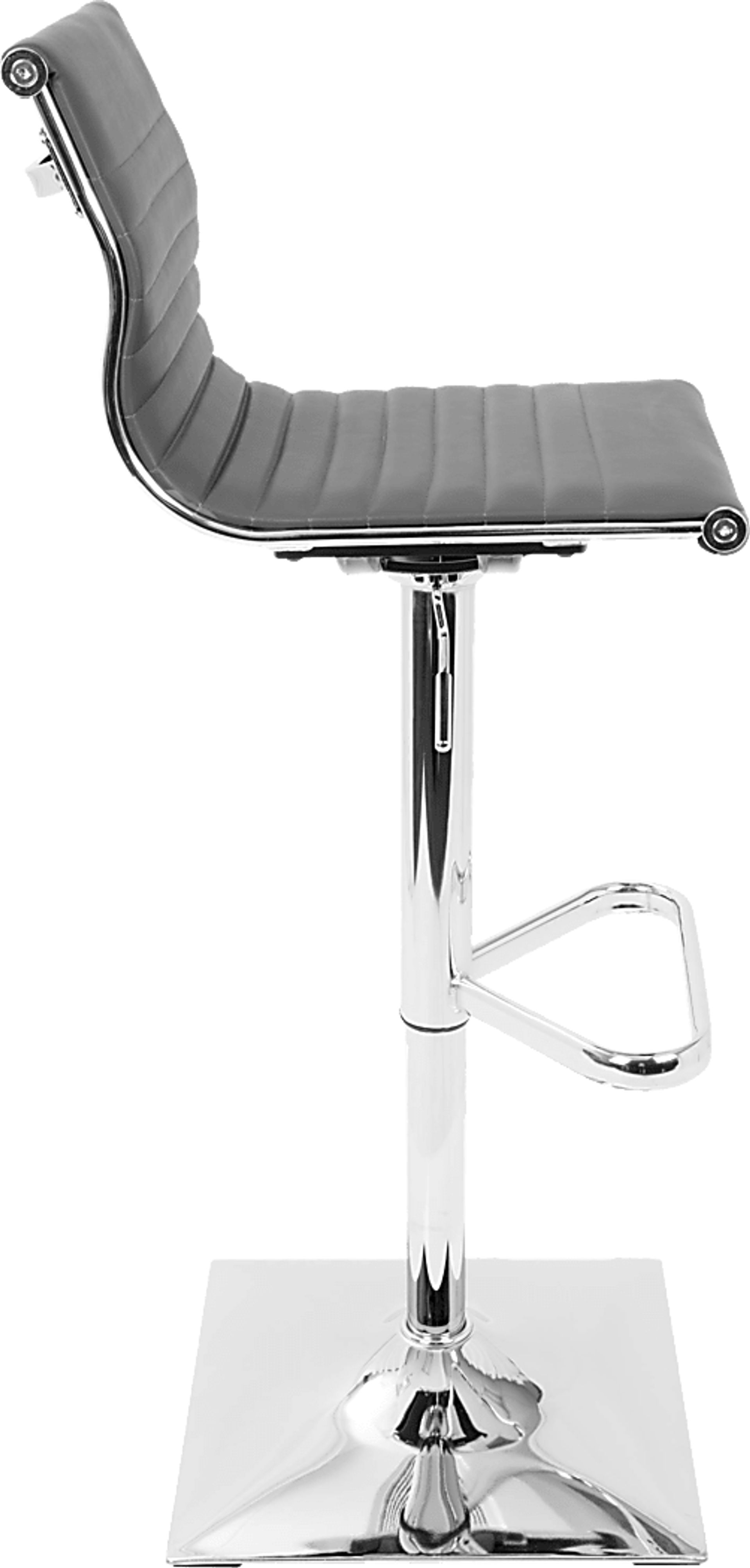 Hampden Gray Chrome Adjustable Swivel Barstool - Image 3