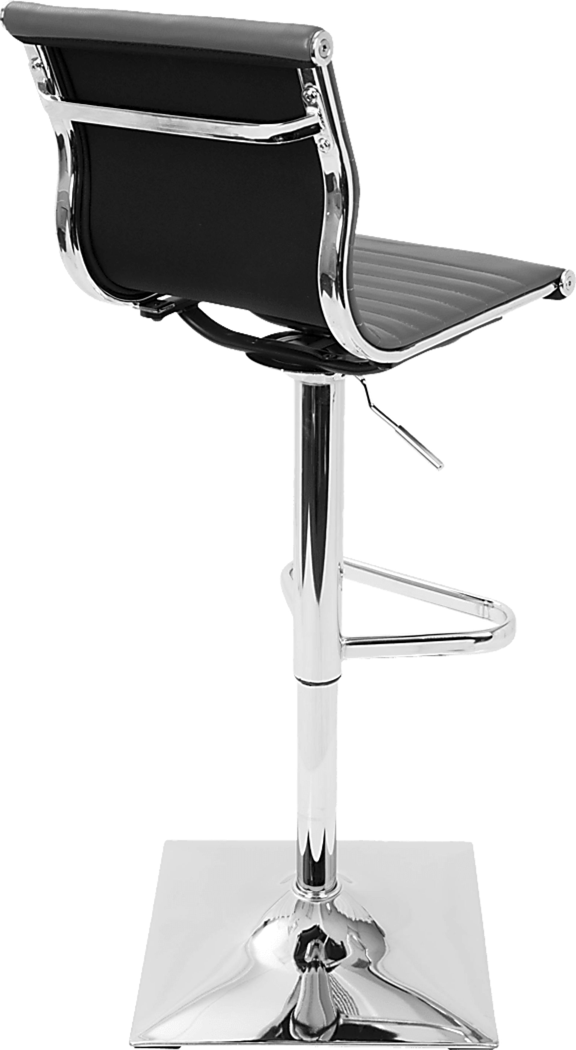 Hampden Gray Chrome Adjustable Swivel Barstool - Image 4