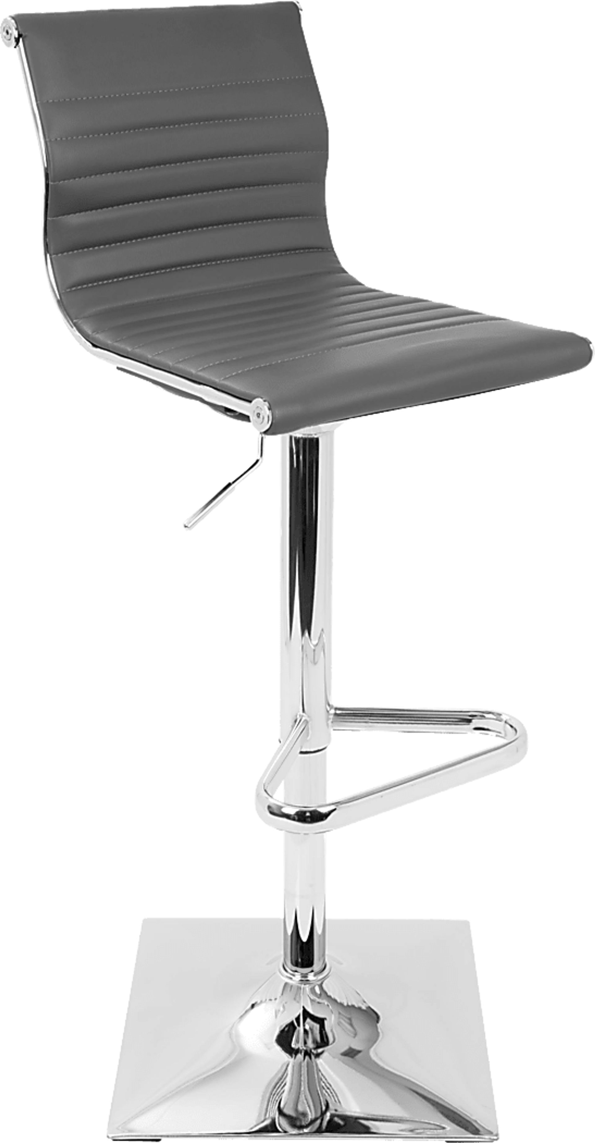 Hampden Gray Chrome Adjustable Swivel Barstool - Image 1