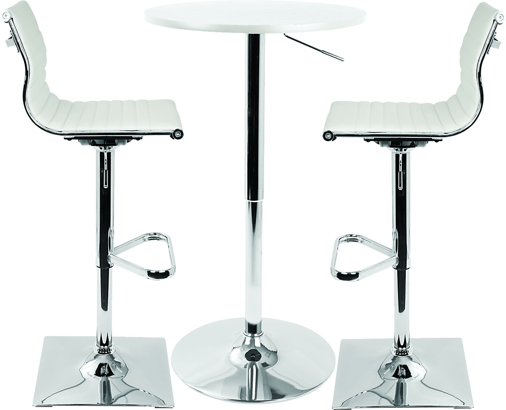 Hampden White 3 Pc Bar Height Dining Set - Image 2