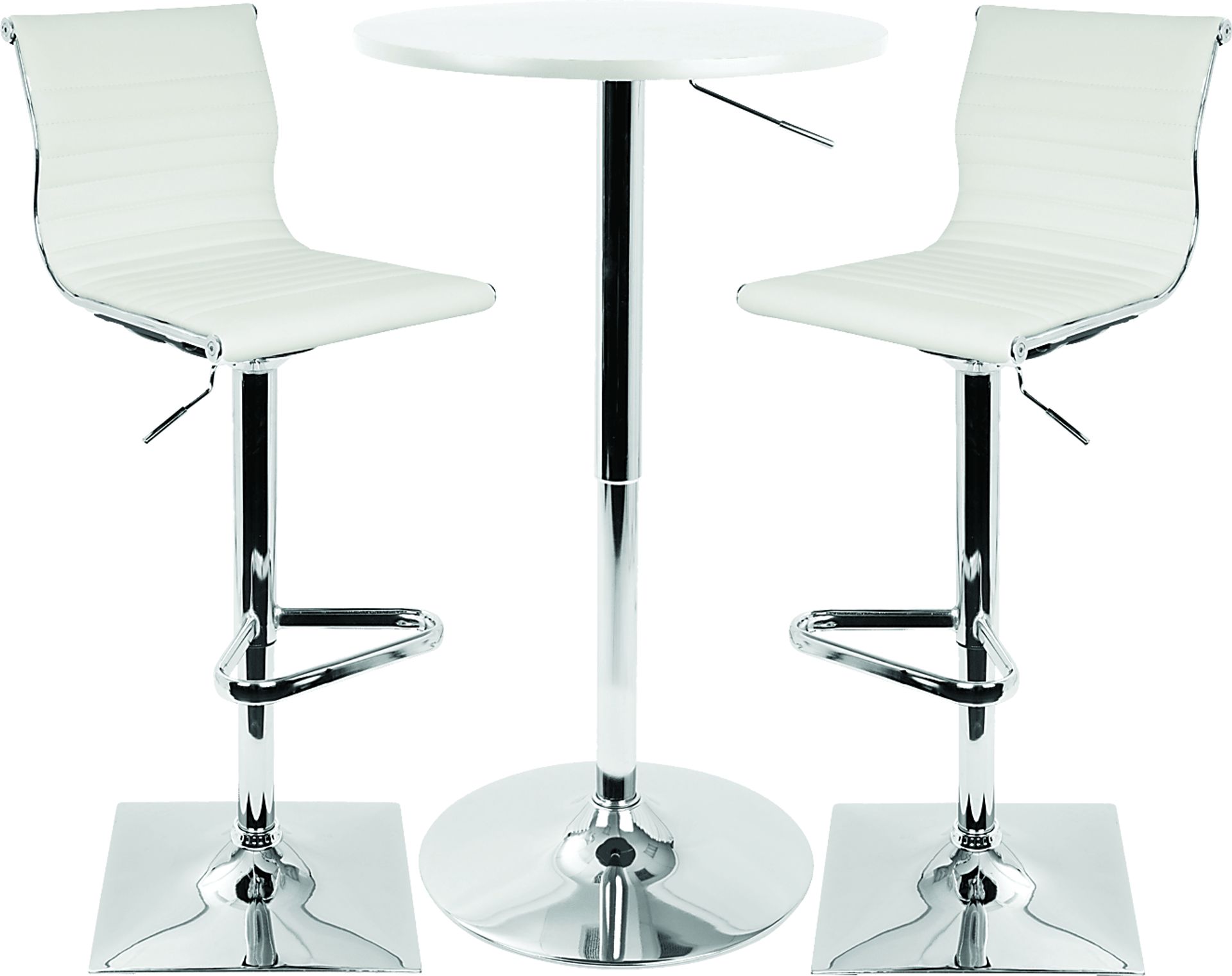 Hampden White 3 Pc Bar Height Dining Set - Image 1