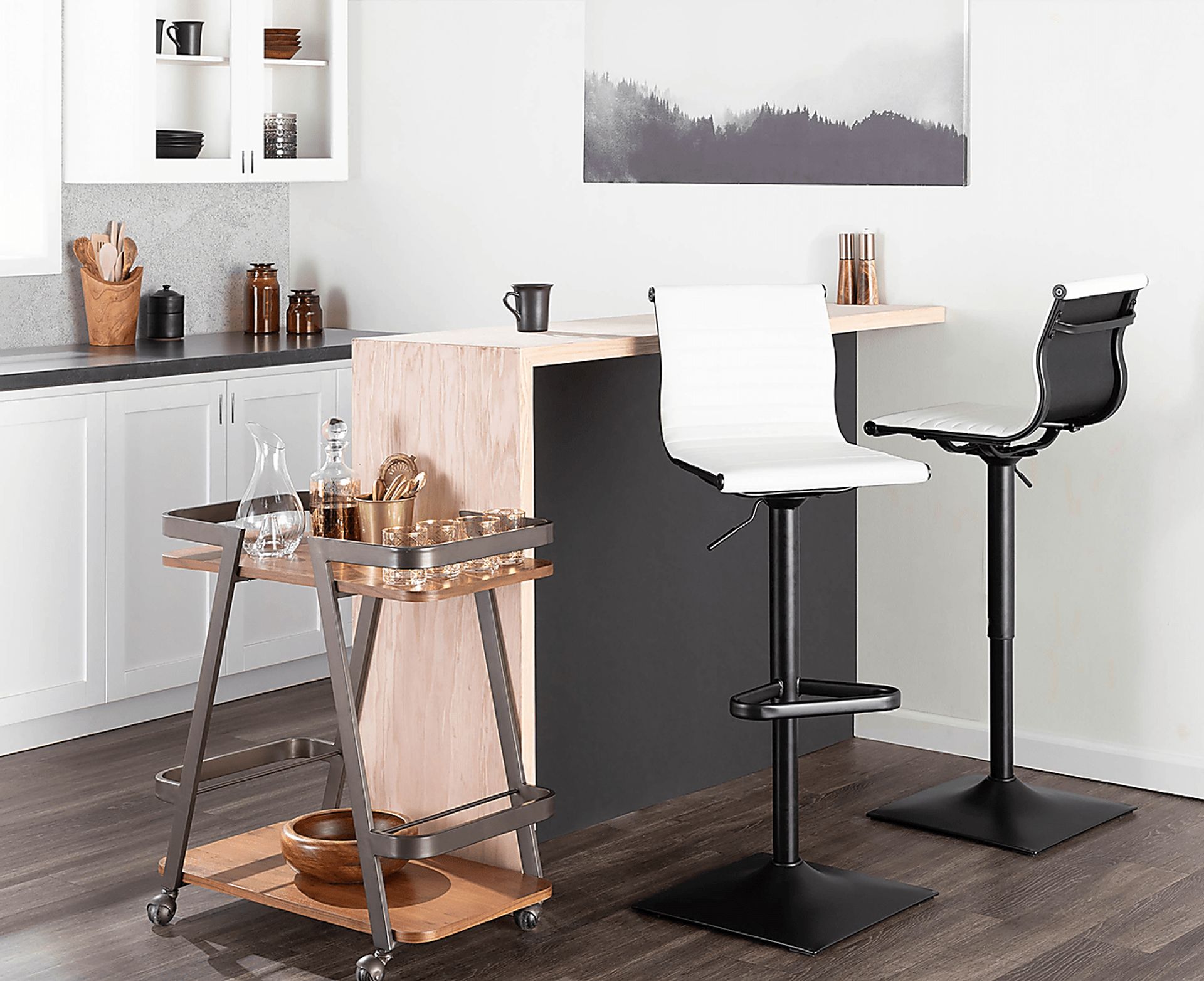 Hampden White Adjustable Barstool - Image 7