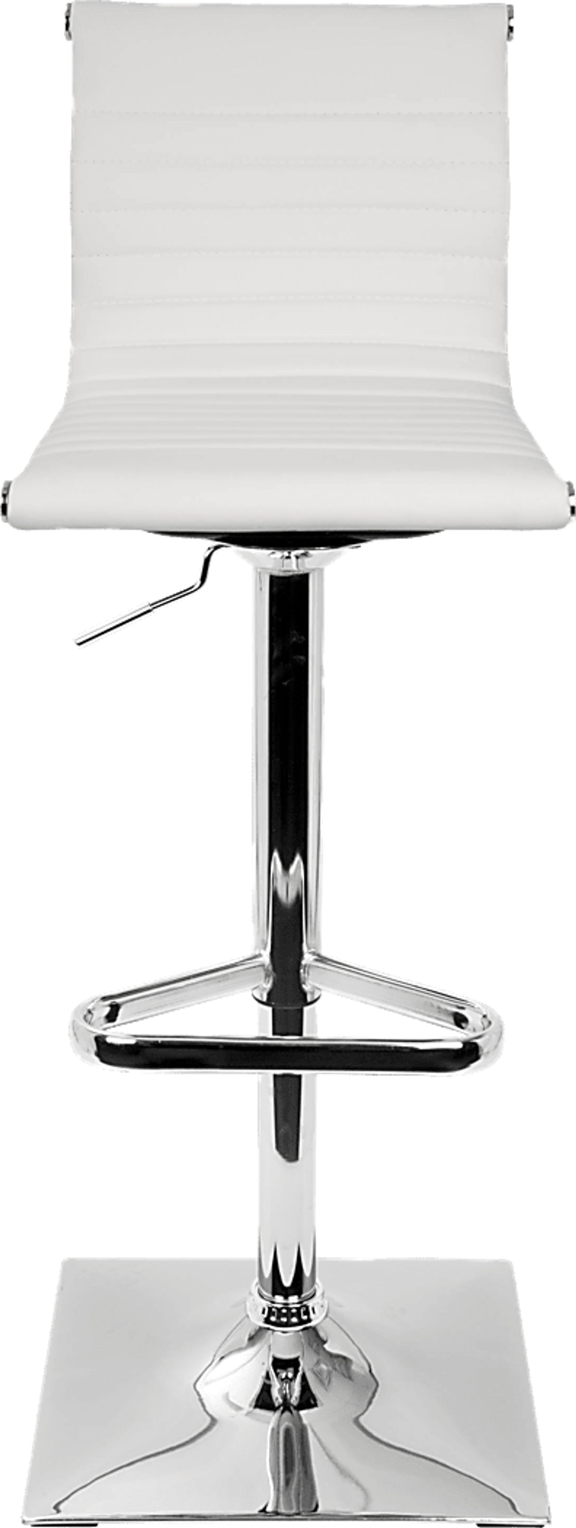 Hampden White Chrome Adjustable Swivel Barstool - Image 2