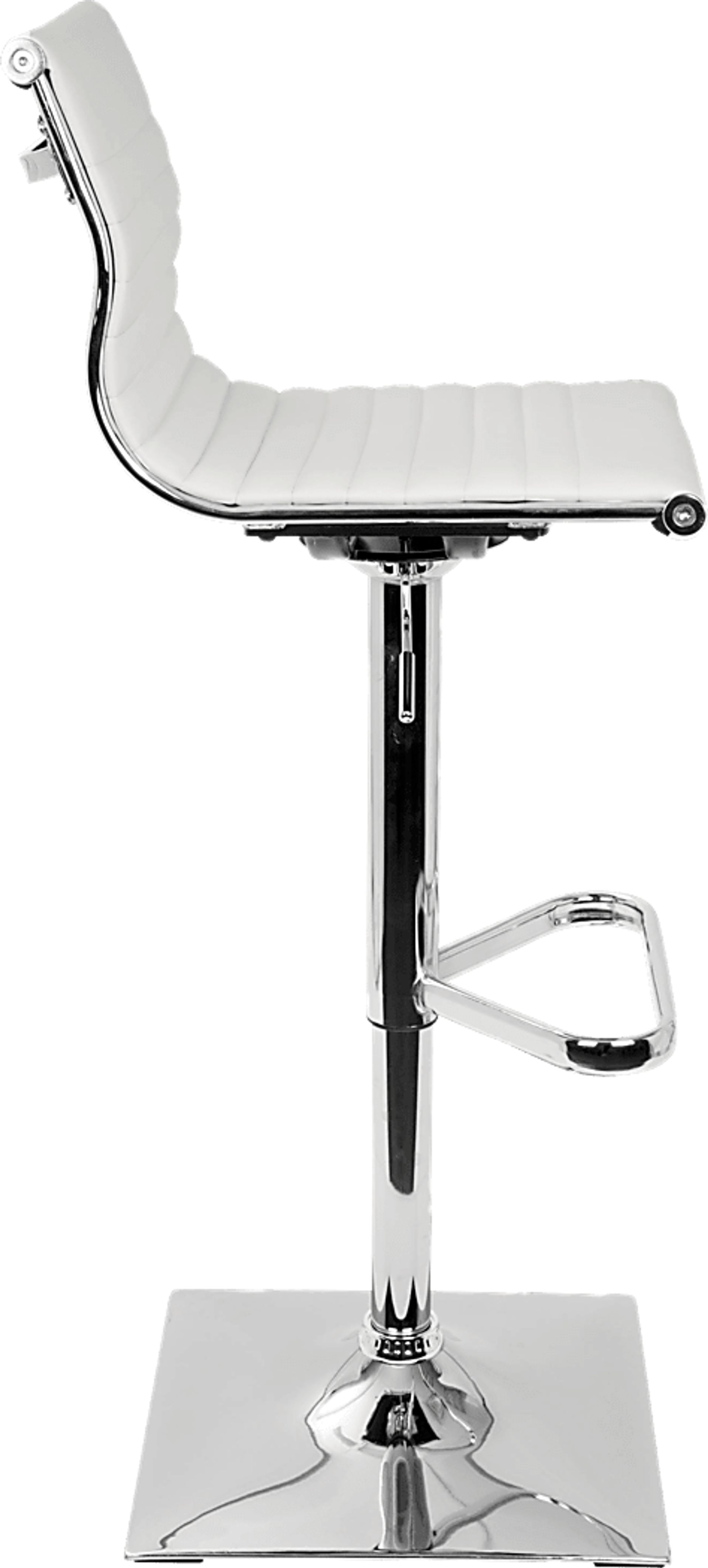Hampden White Chrome Adjustable Swivel Barstool - Image 3