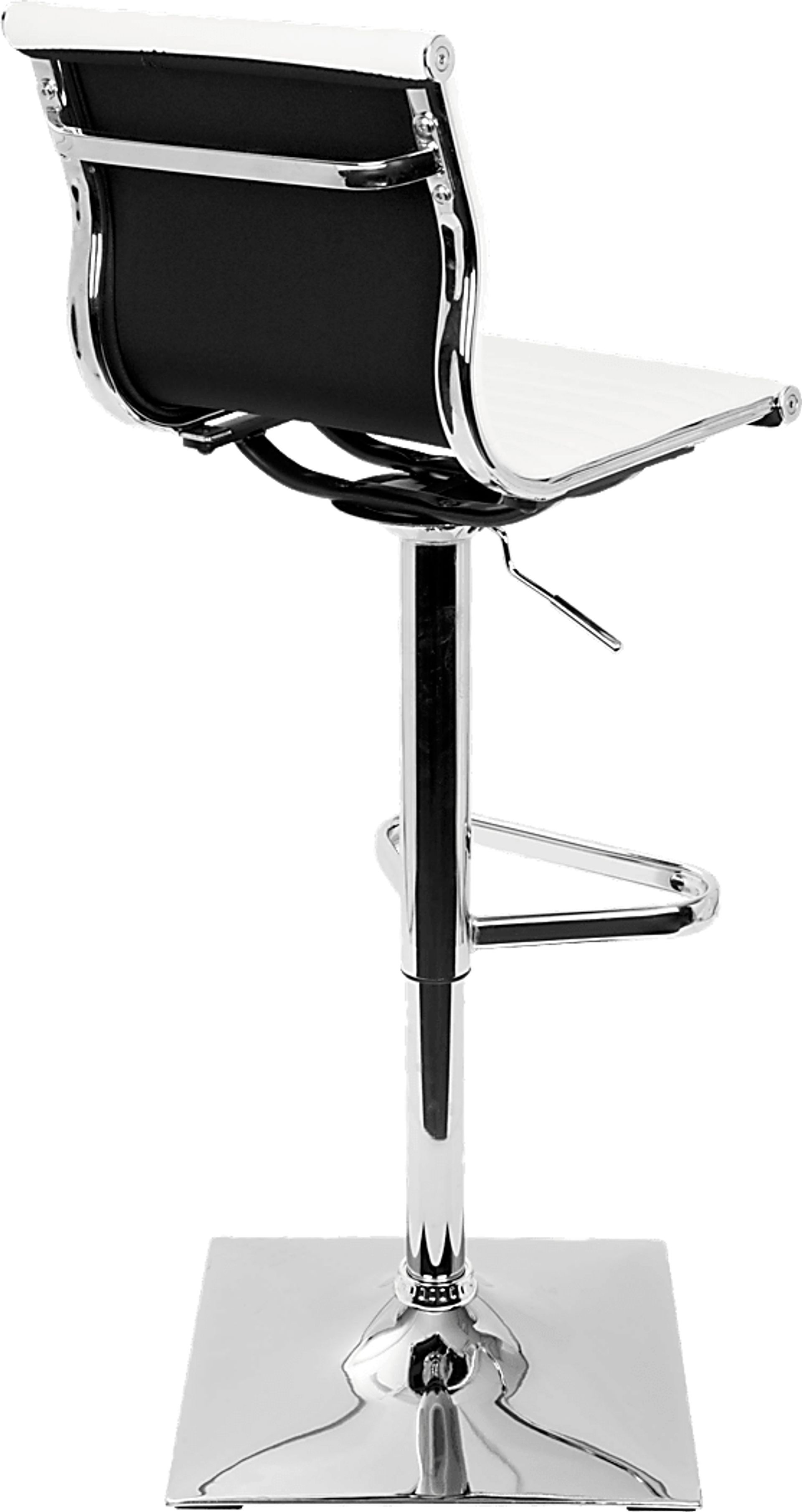 Hampden White Chrome Adjustable Swivel Barstool - Image 4