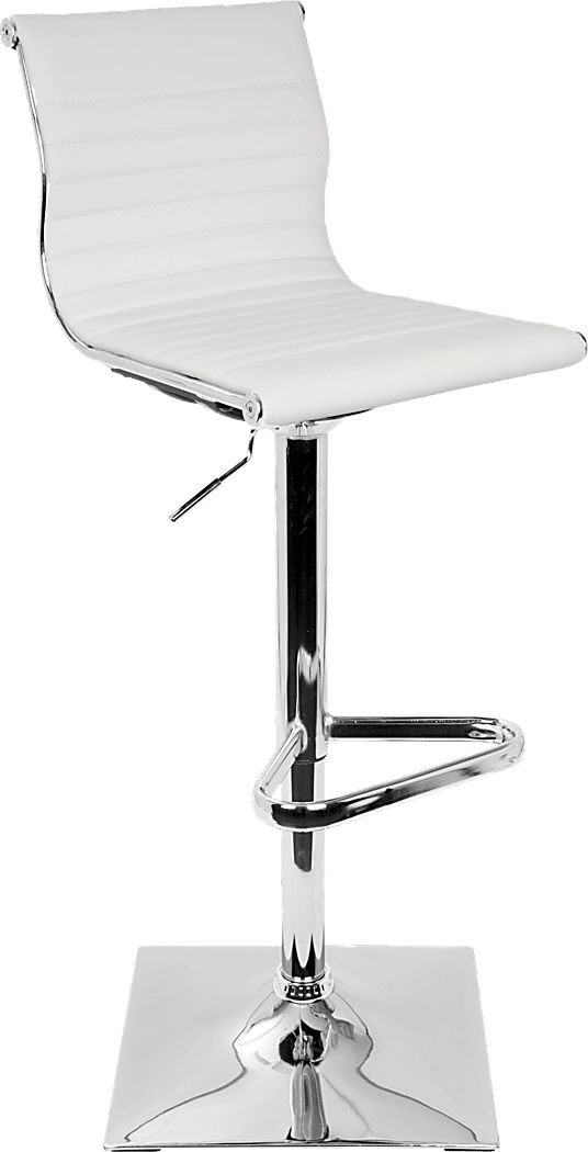 Hampden White Chrome Adjustable Swivel Barstool