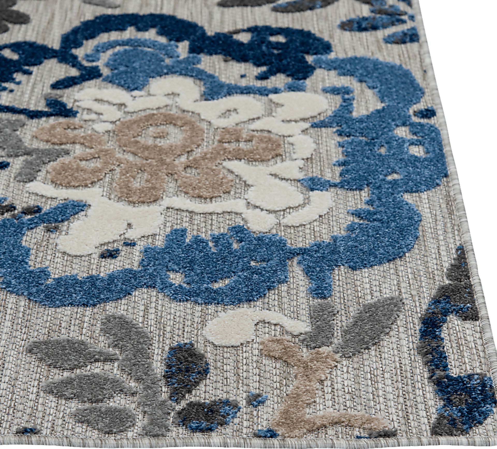 Hanaa Gray/Blue 5'3 x 7' Indoor/Outdoor Rug - Image 7