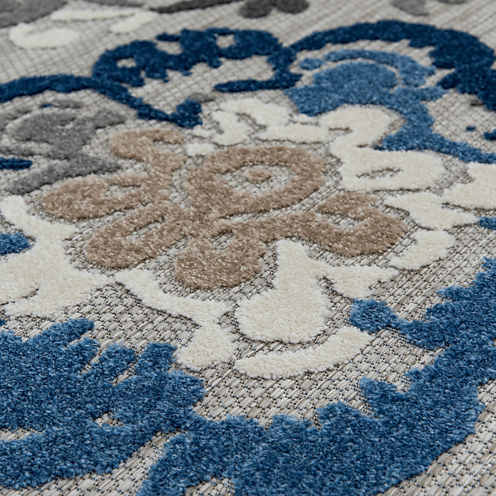 Hanaa Gray/Blue 5'3 x 7' Indoor/Outdoor Rug - Image 10