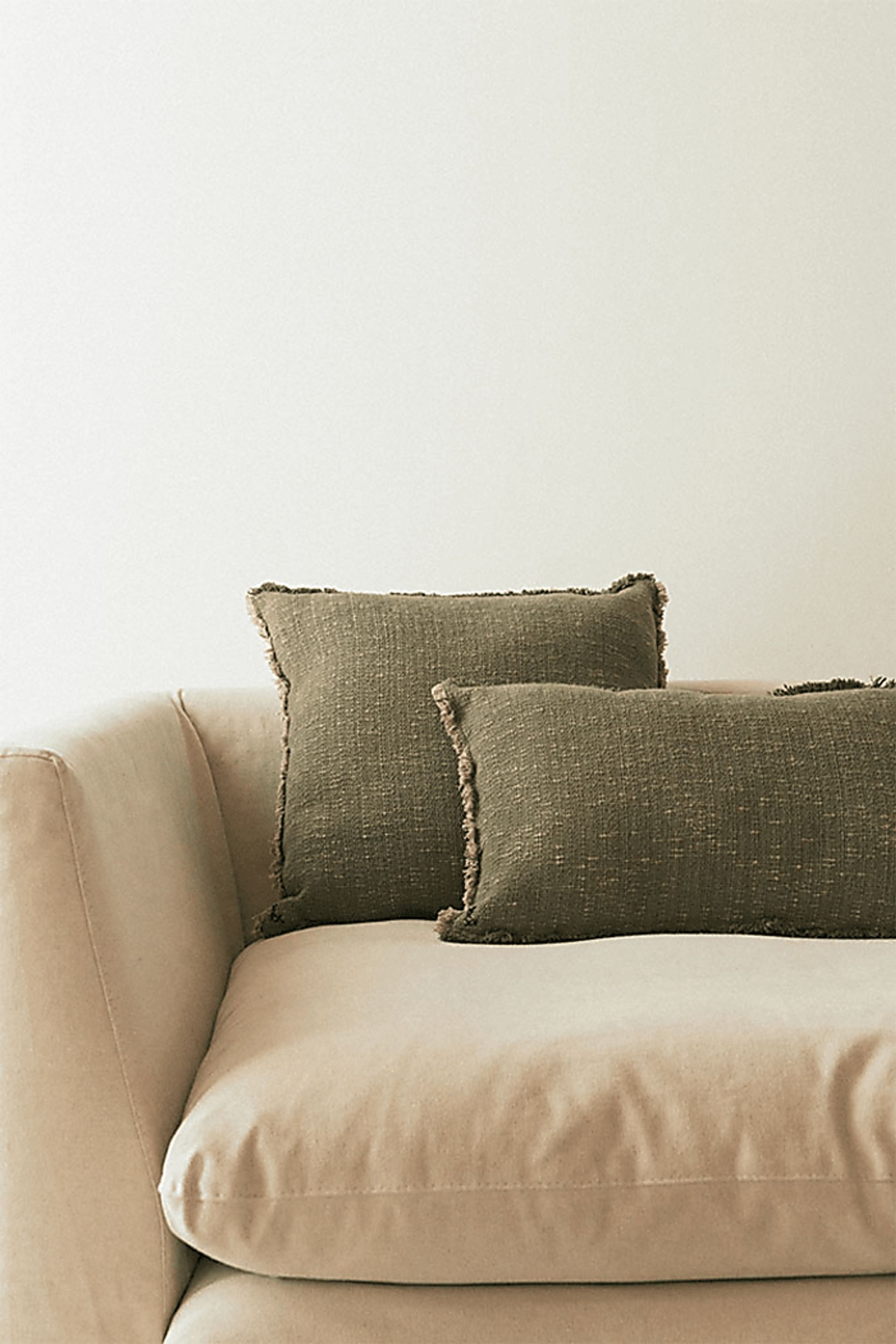 Handloom Green/Beige Lumbar Pillow - Image 2