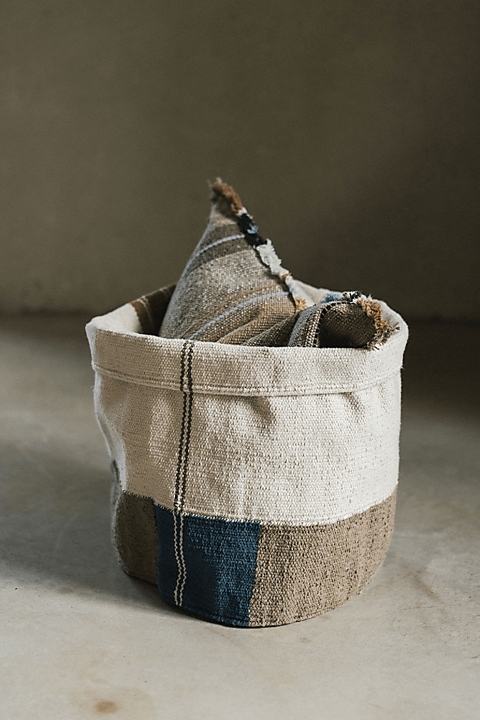 Handloom Natural/Multi Basket - Image 2