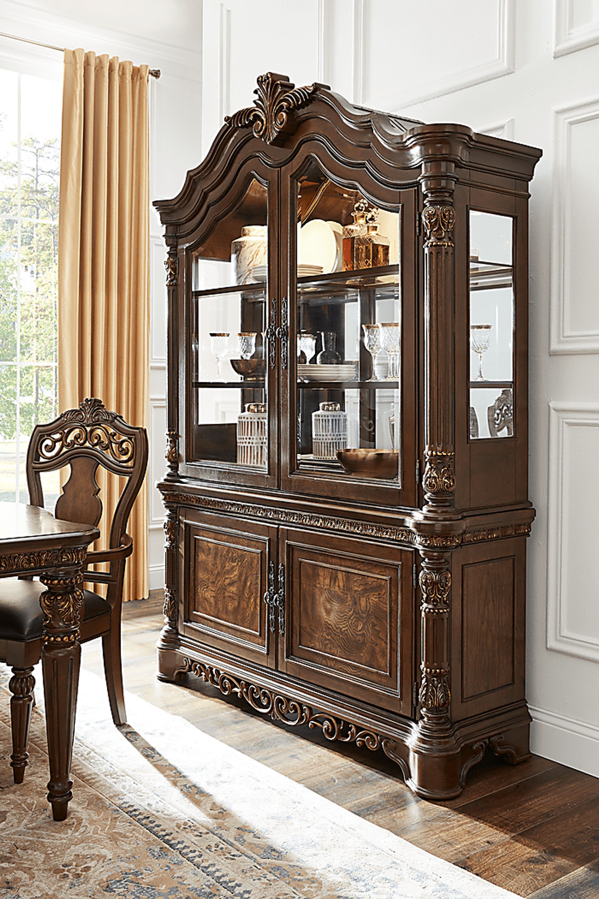 Handly Manor Tobacco 2 Pc China Cabinet - Image 4