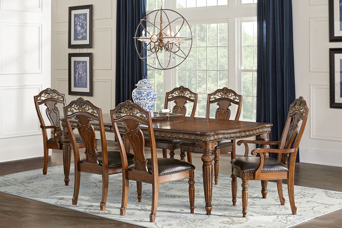 Handly Manor 5 Pc Dark Pecan Wood Dining Room Set Rooms To Go