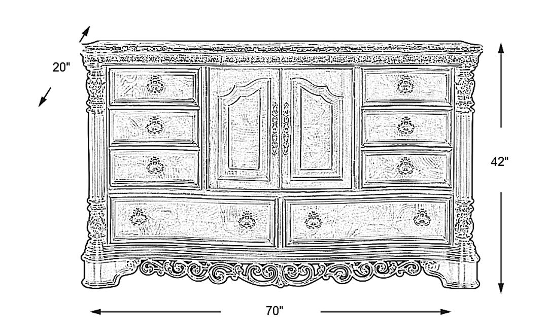 Handly Manor Pecan Dresser