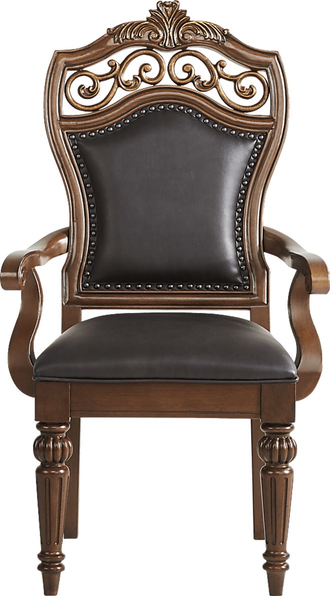 Handly Manor Pecan Upholstered Arm Chair