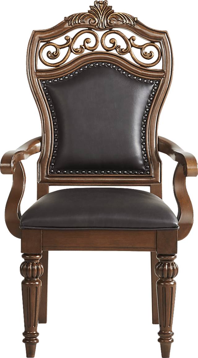 Handly Manor Pecan Upholstered Arm Chair - Thumbnail - Image 2