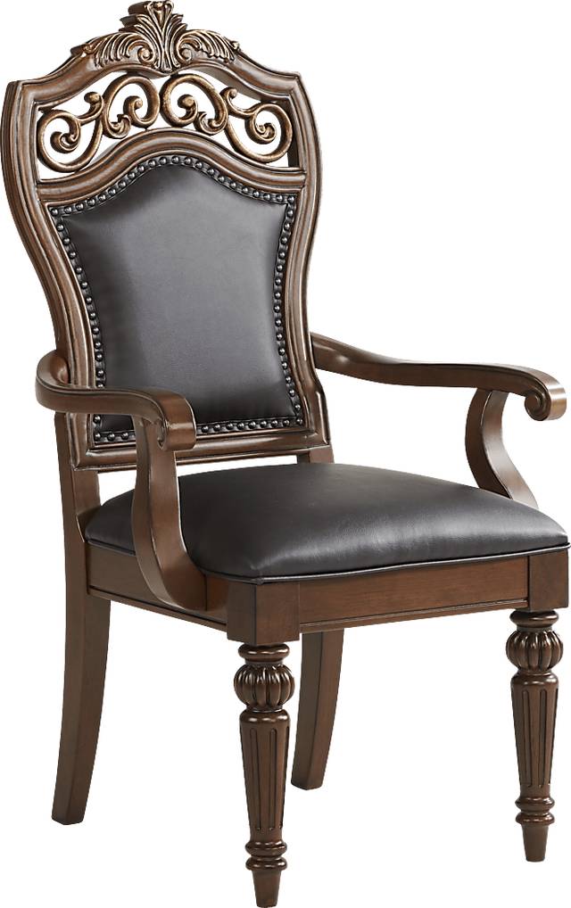 Handly Manor Pecan Upholstered Arm Chair - Thumbnail - Image 1