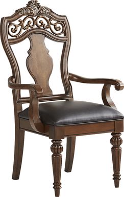 Handly Manor Pecan Wood Back Arm Chair