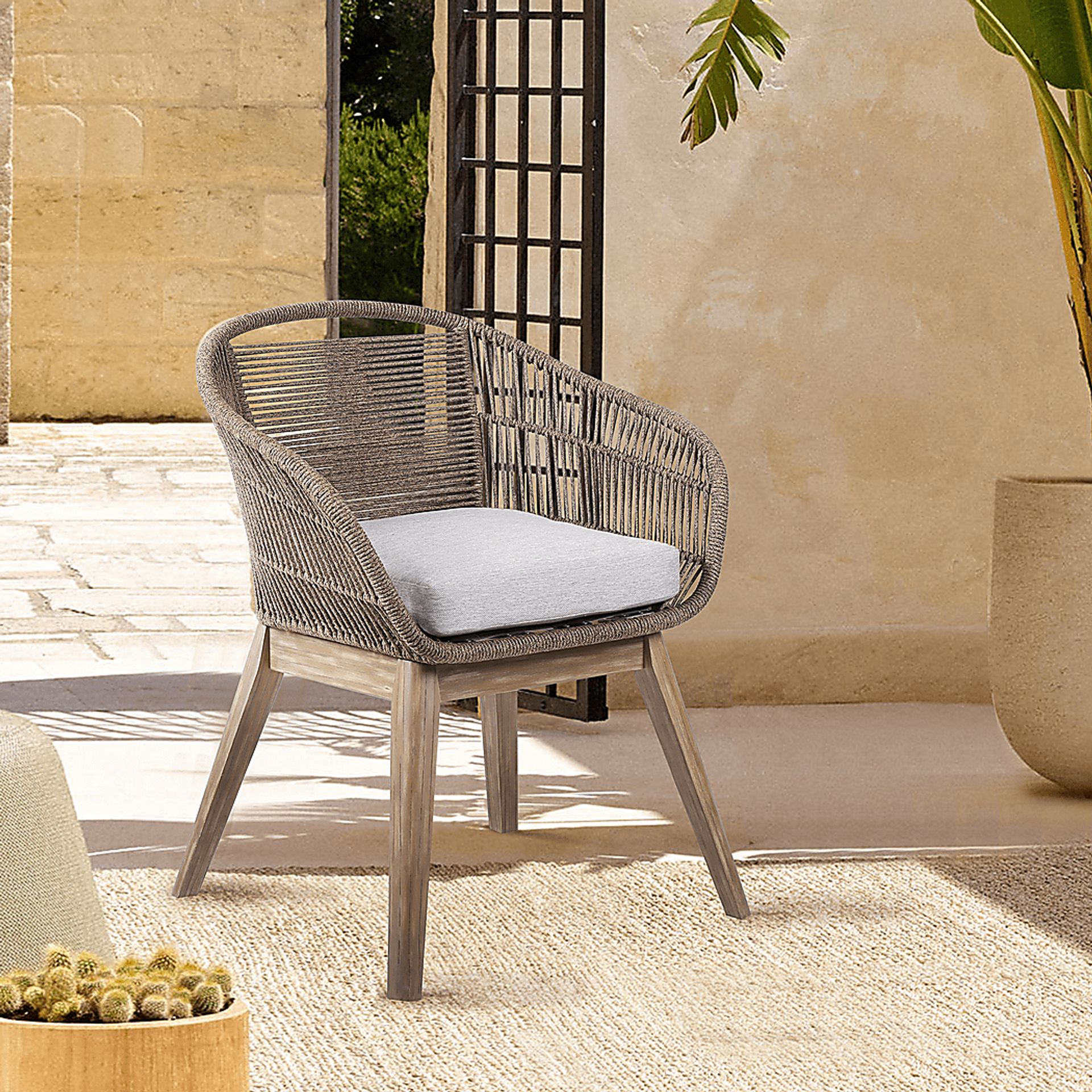 Hanella Gray Outdoor Arm Chair - Image 7