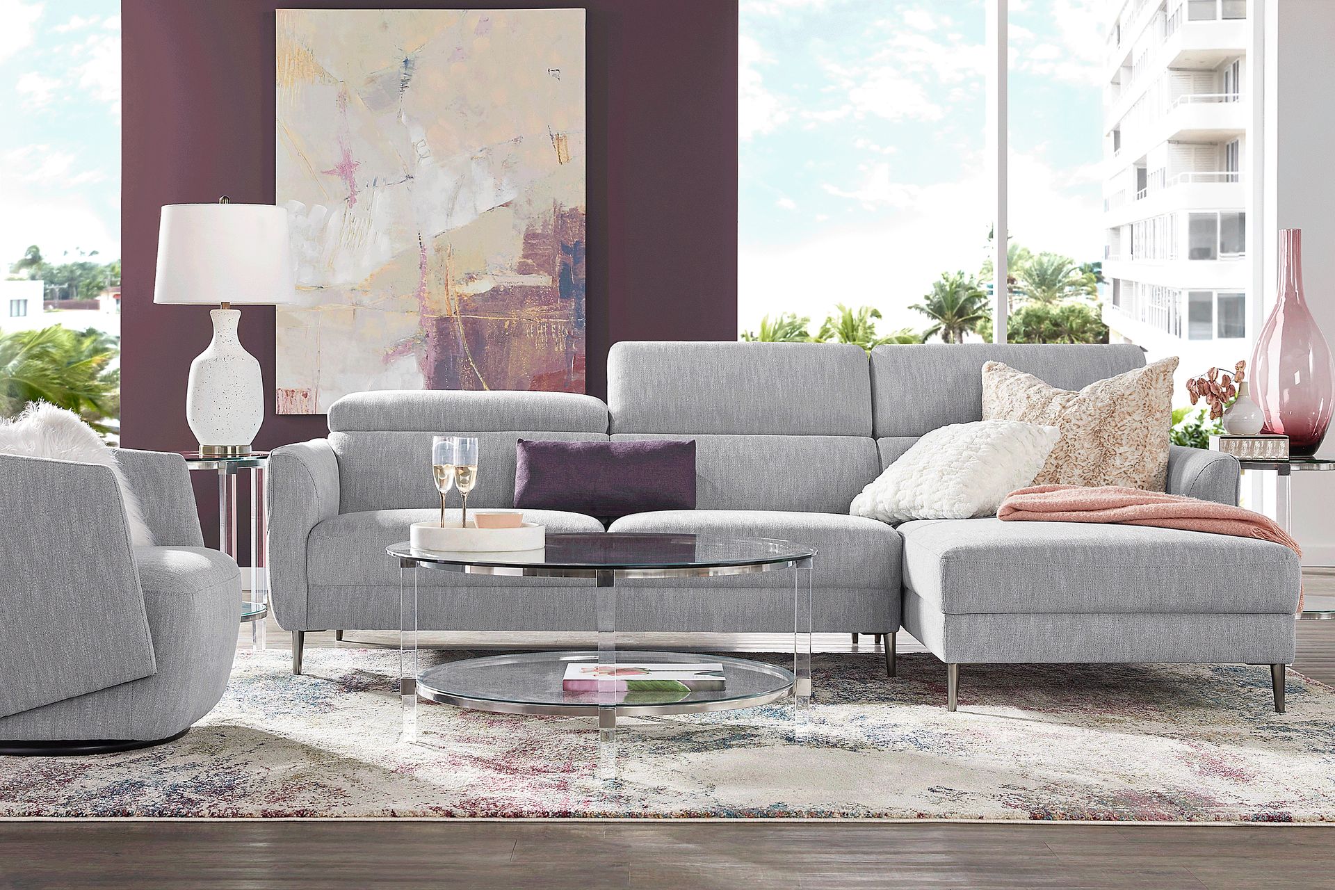 Hanford Falls Platinum 2 Pc Sectional - Image 2