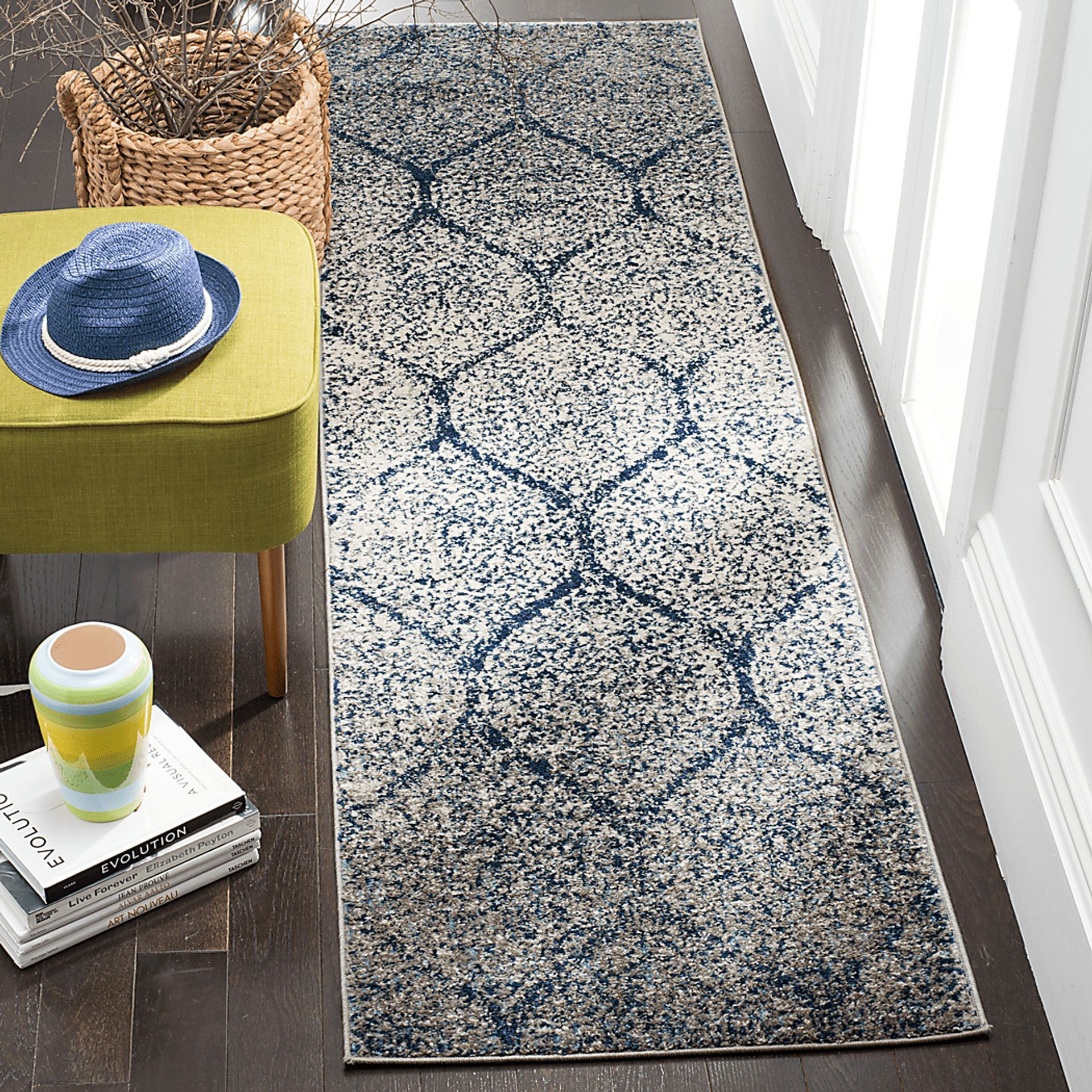 Hanley Court Navy 2'3 x 8' Runner Rug - Image 3