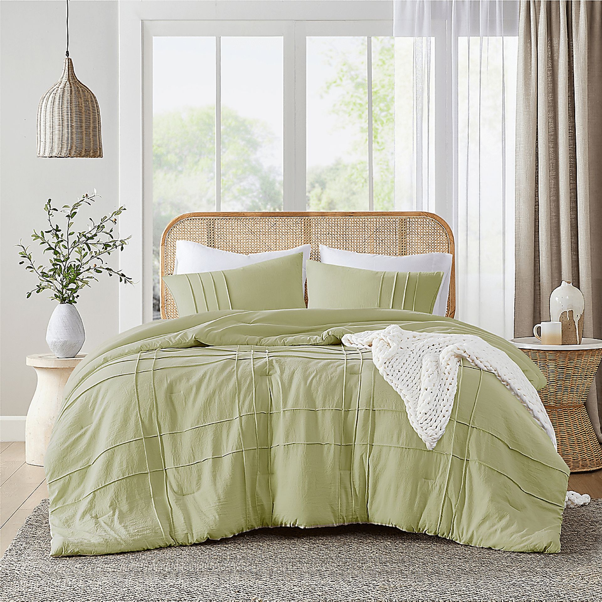 Hanleyea Sage Green Queen 3 Pc Comforter Set - Image 4