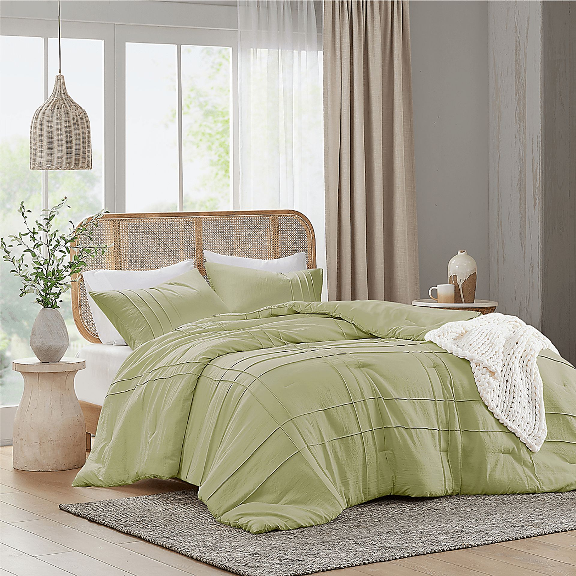 Hanleyea Sage Green Queen 3 Pc Comforter Set - Image 6