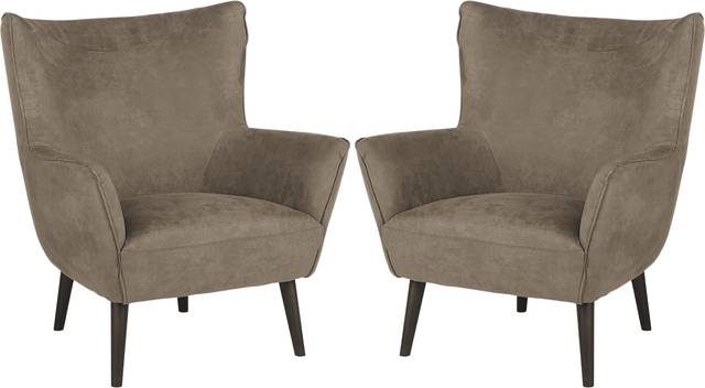 Hansel Brown Accent Chair (Set of 2) - Thumbnail - Image 1