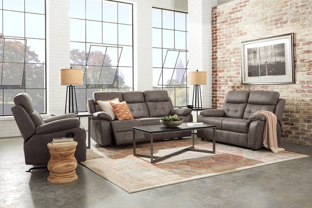 Hanton Heights Slate 5 Pc Living Room with Reclining Sofa - Thumbnail - Image 1