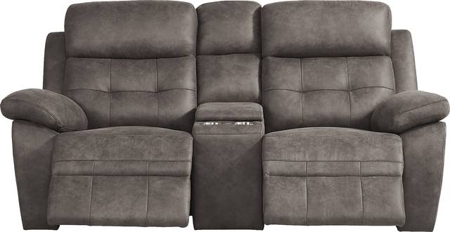 Hanton Heights Slate Reclining Console Loveseat - Thumbnail - Image 2