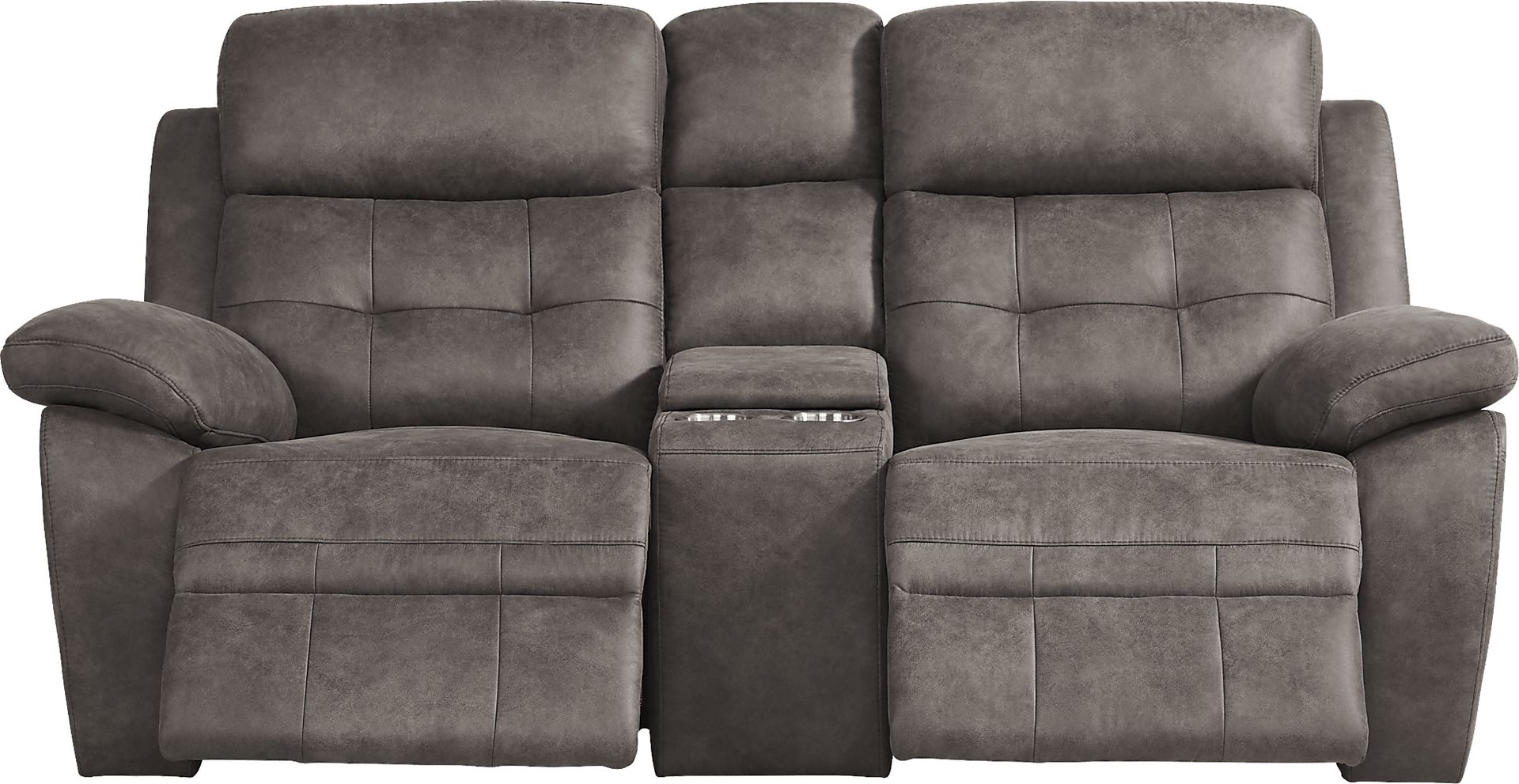 Hanton Heights Slate Reclining Console Loveseat - Image 2