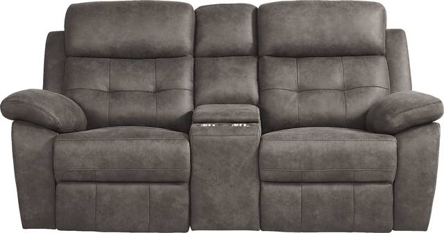 Hanton Heights Slate Reclining Console Loveseat - Thumbnail - Image 1