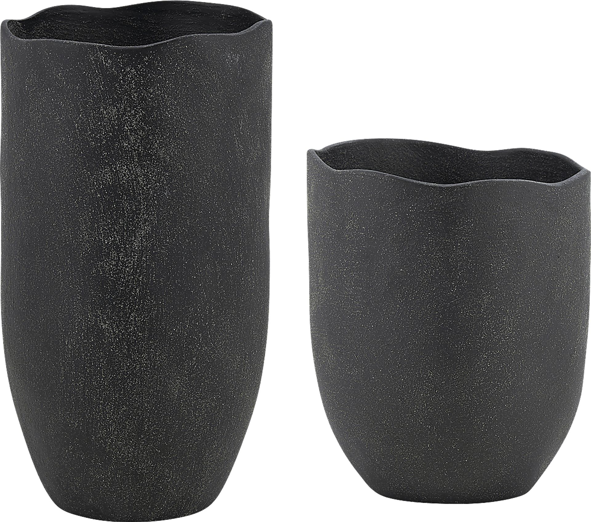 Haoli Black Outdoor Vase, Set of 2 - Image 3