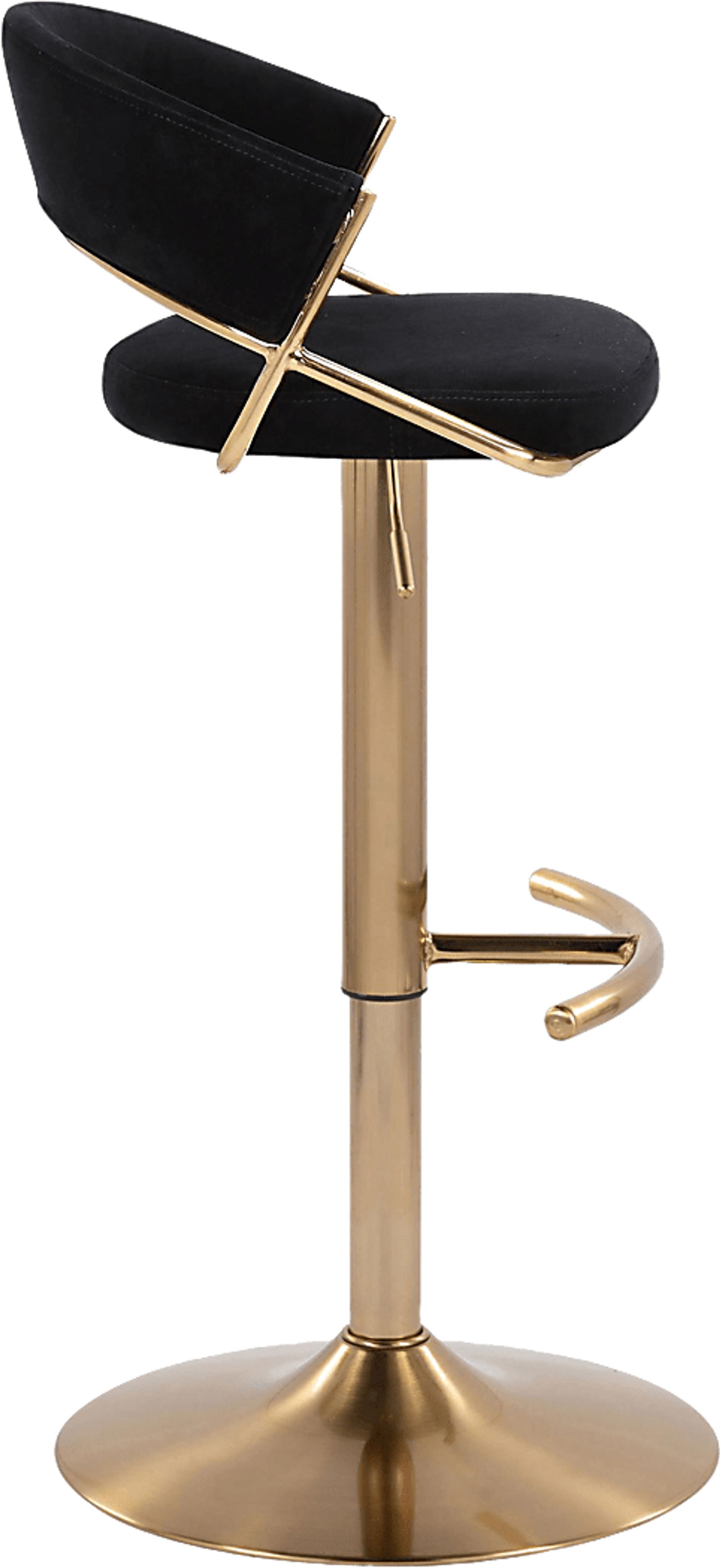 Harborson II Black Adjustable Swivel Barstool, Set of 2 - Image 7