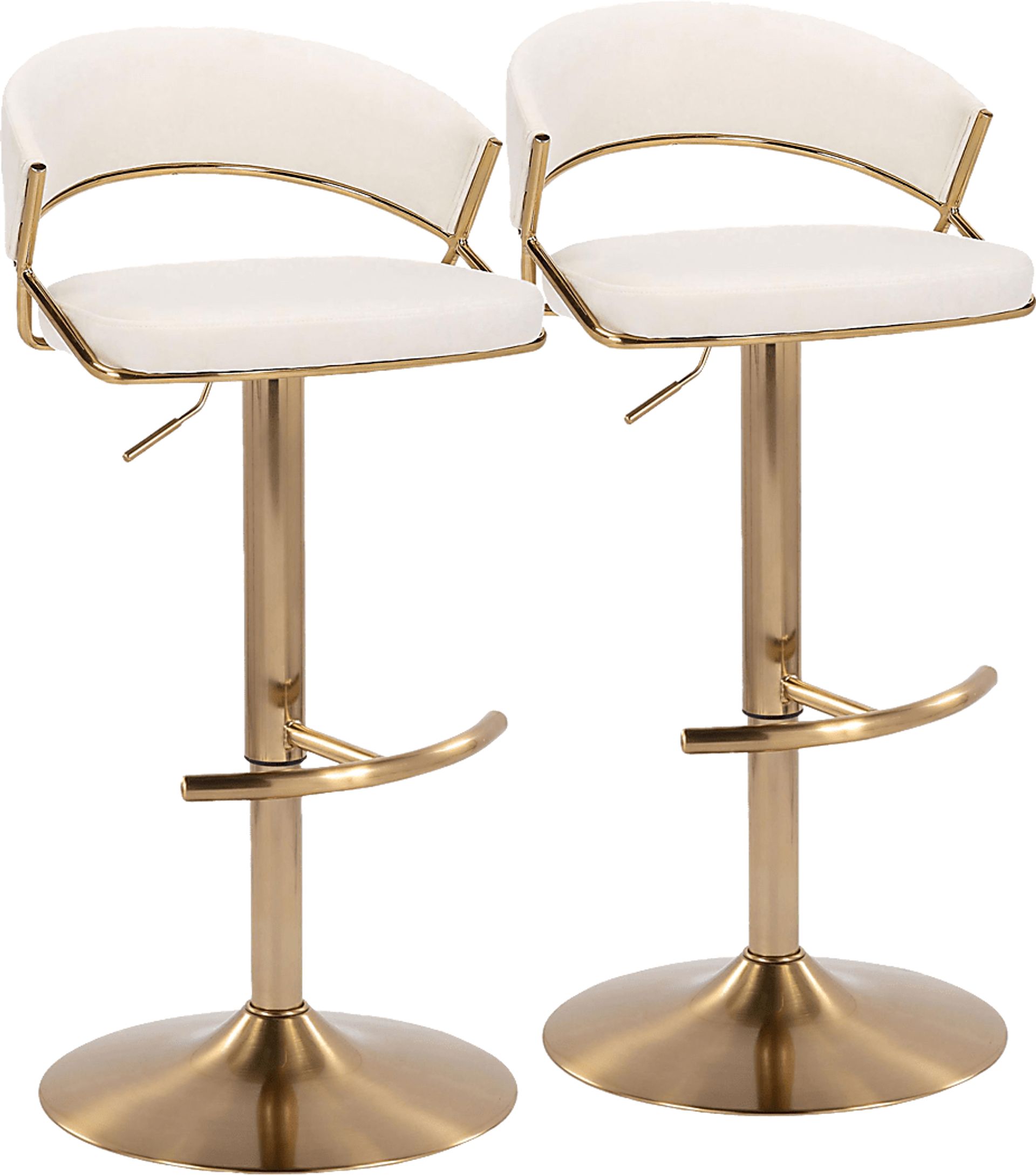 Harborson II Cream Adjustable Swivel Barstool, Set of 2 - Image 1