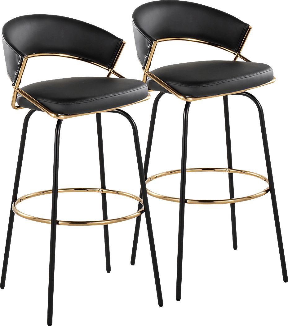 Harborson III Black Barstool, Set of 2