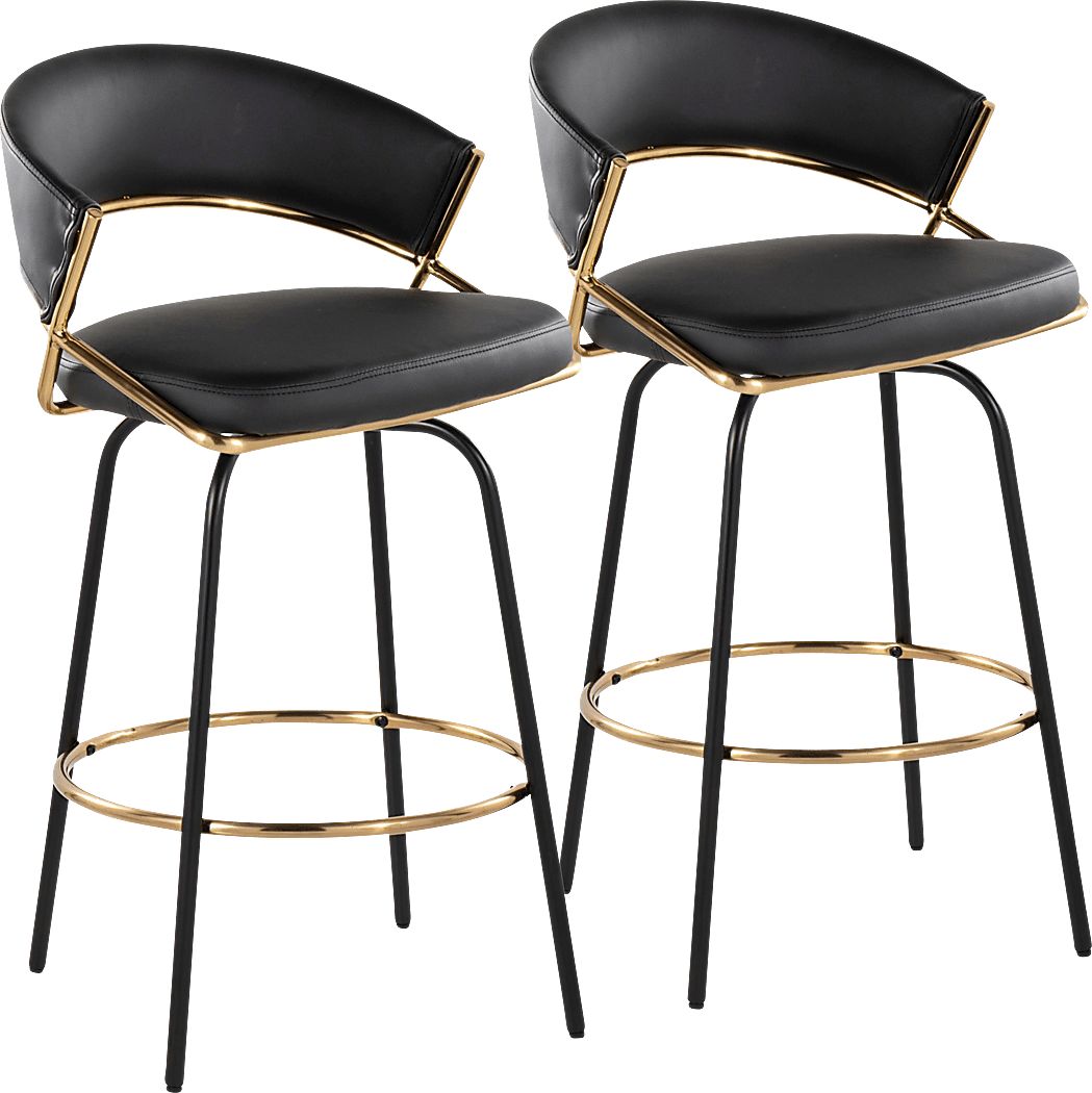 Harborson III Black Counter Height Stool, Set of 2